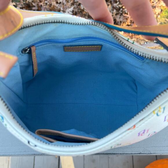 DOONEY & BOURKE Rainbow Monogram Leather Shoulder Bag with Rare Heart Hangtag - Picture 9 of 10